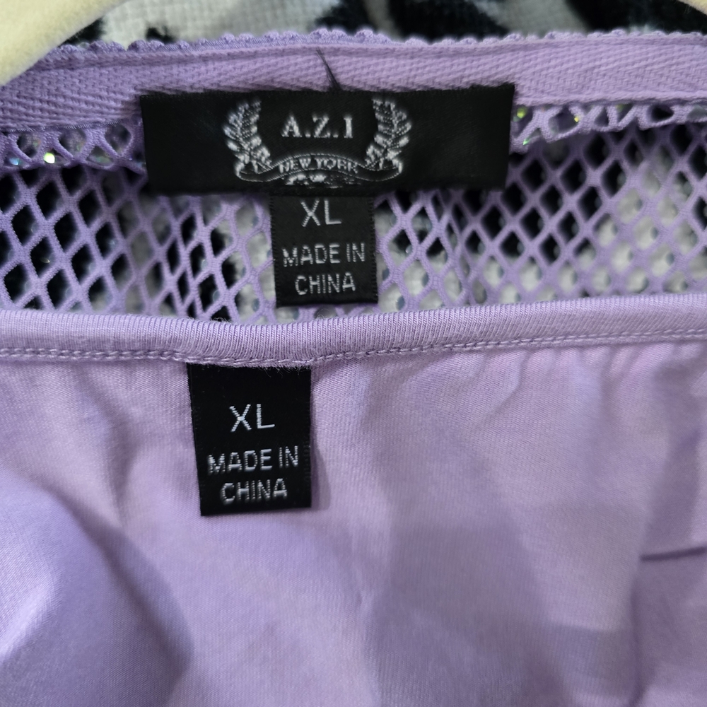 Lilac Mesh Short Sleeve Top - Picture 5 of 7